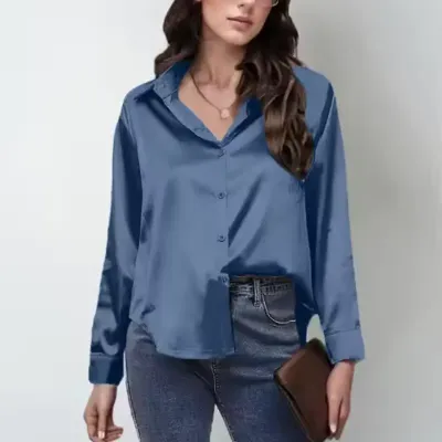 WOMEN SATIN SILK LOOSE SHIRT